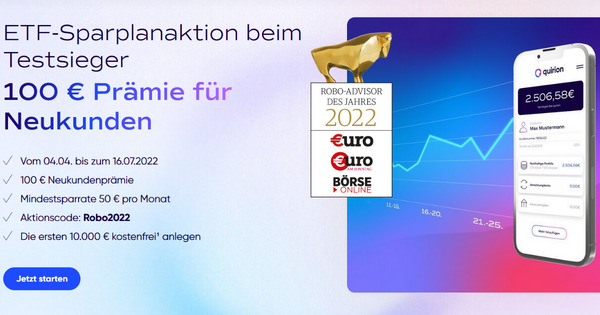 quirion 100 Prämie für 12 Monate Sparplan ab 50