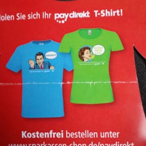 Kostenfreies T-Shirt von Paydirekt