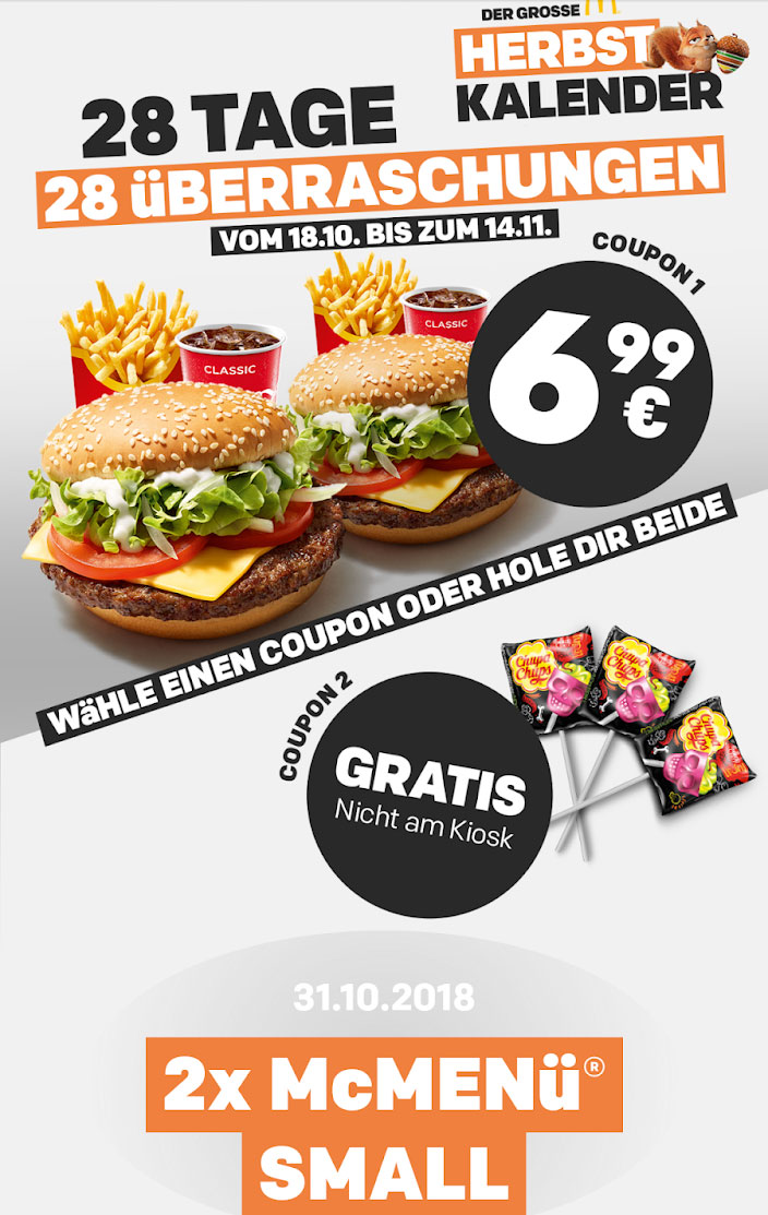 �� McDonald's Herbstkalender - 28 Überraschungen *18.10.-14.11.*