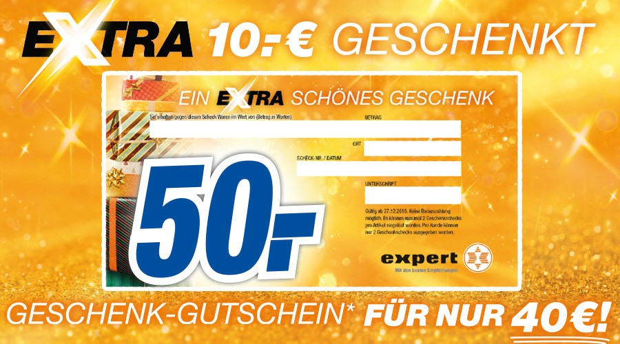 Expert Technikmarkt 50,€ Gutschein für 40,€ kaufen