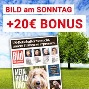 BamS Abstauber-Deal: 5x "Bild am Sonntag" für 11,50€ + 20€ Bonus