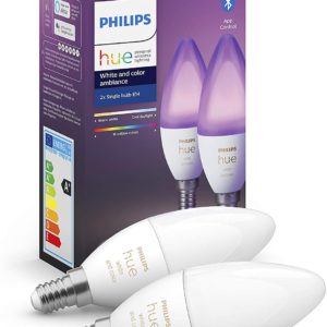 2x Philips Hue White and Color Ambiance E14  mit Bluetooth für 59,99€ (statt 74€)