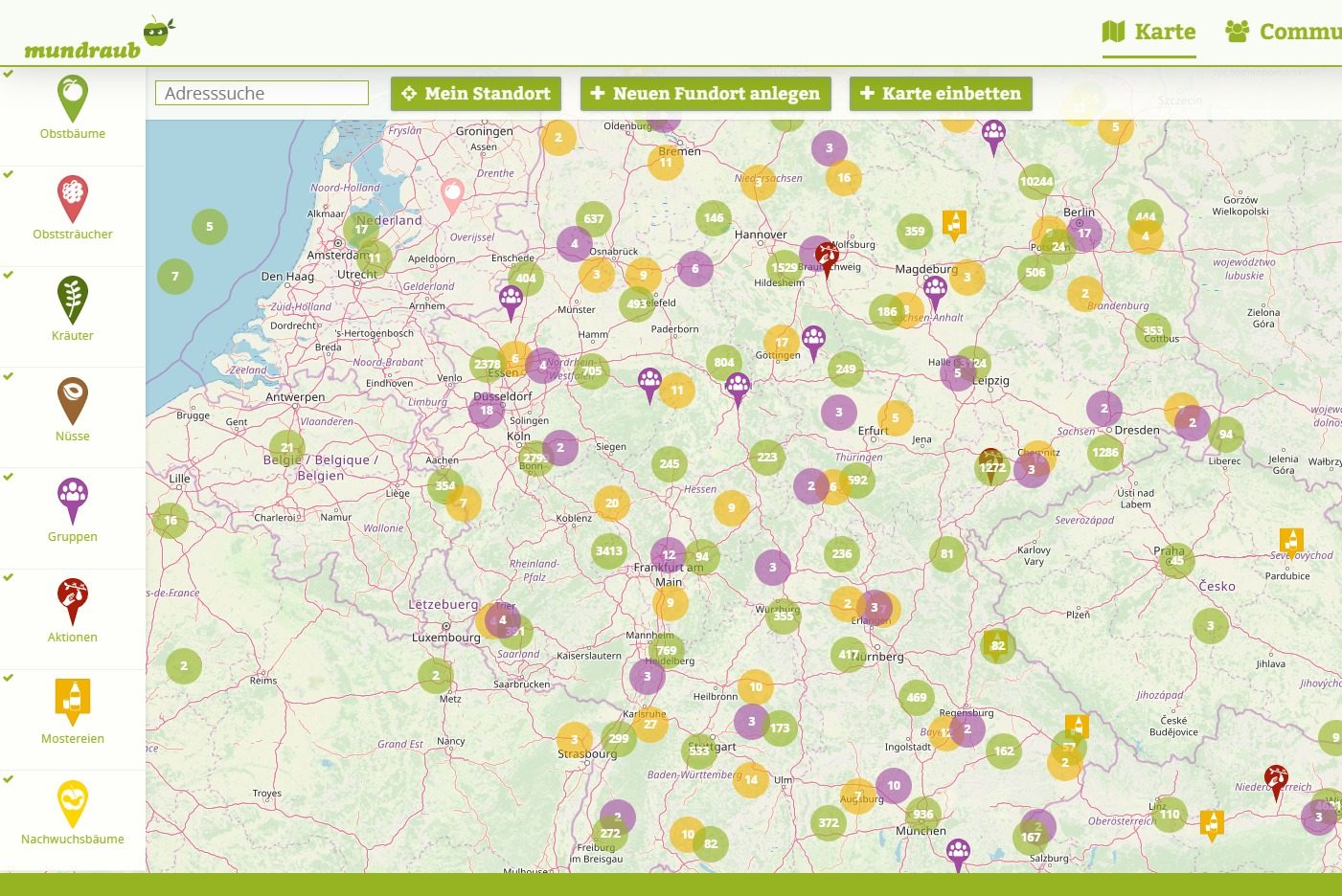 mundraub.org 🍏 Kostenlos Obst, Nüsse und Beeren ernten