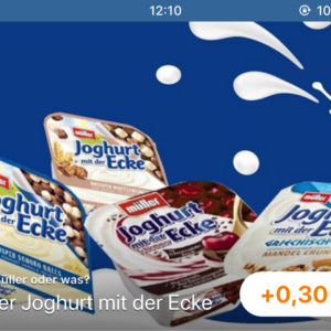 Müller mit der Ecke gratis &#043; 0,01€ Gewinn (reebate &#043; REWE)