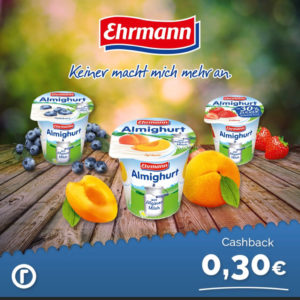 GRATIS Ehrmann Yoghurt dank reebate und REWE Angebot