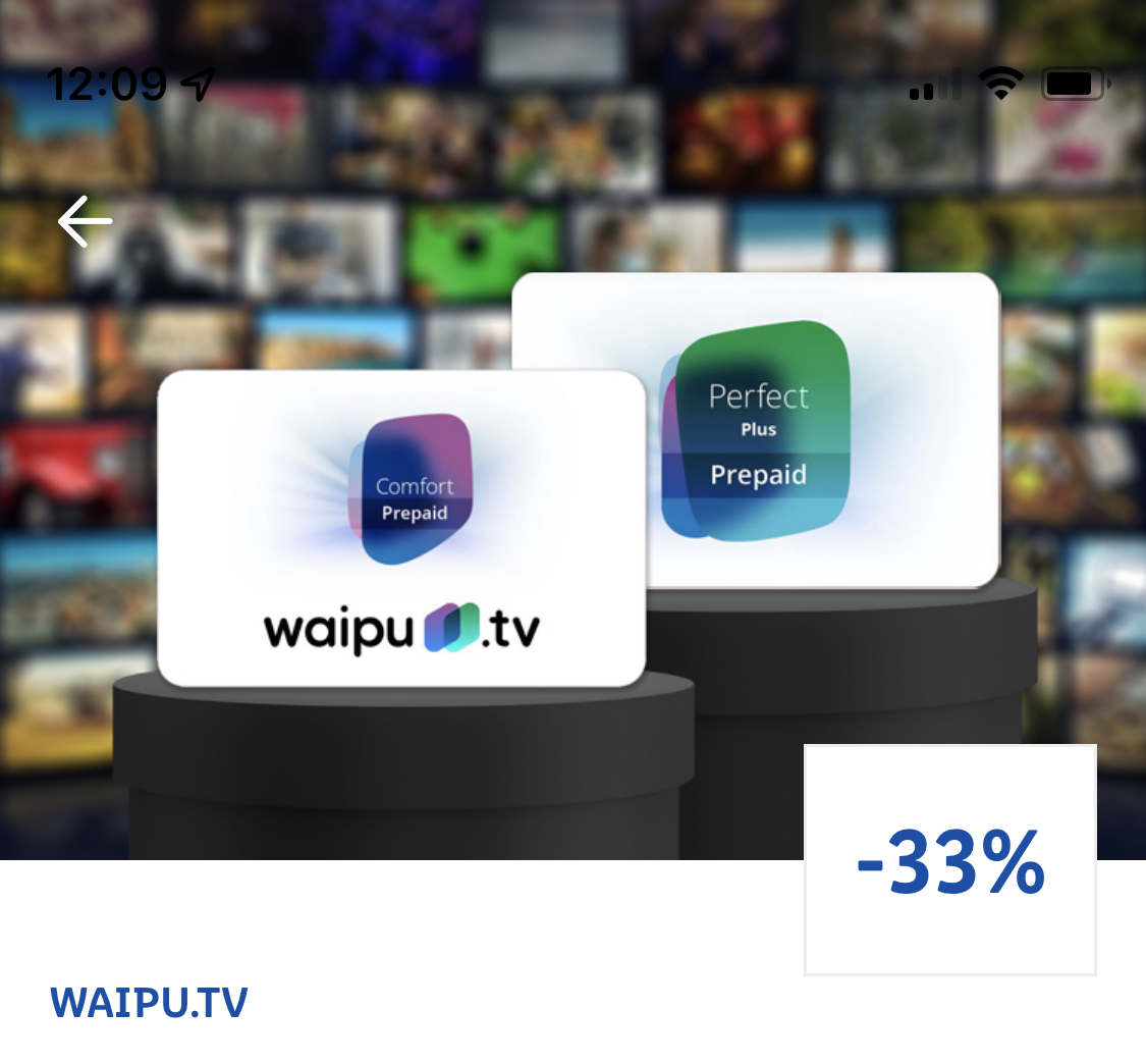 bei waipu.tv alle Guthabenkarten 33% Rabatt auf Penny