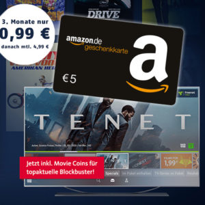 🍿 Letzte Chance: 4€ Gewinn beim Streamen: 3 Monate freenet Video für 0,99€ + 5€ BestChoice-/Amazon.de-Gutschein (inkl. Tenet von Christopher Nolan)