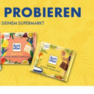 GRATIS Ritter Sport MINI Fernweh-Sorten (Kokos, Joghurt Honig Nuss, Weisse Mango Maracuja) probieren bei HIT, REWE, Edeka und Globus