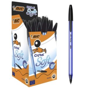 🖊 50er Pack BIC Cristal Soft Kugelschreiber für 4,89€ (statt 8€) - Farbe: Schwarz