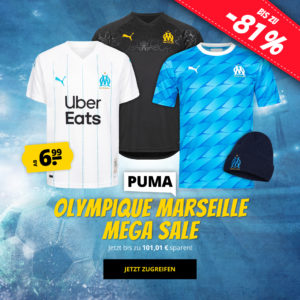 ⚽️🔵 Olympique Marseille Merch von PUMA 👉 z.B. Trikots für 19,99€ oder Hosen für 13,99€