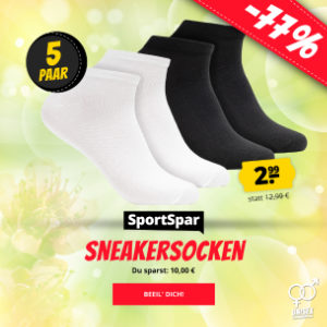 🧦 5er Pack Sneaker Socken in verschiedenen Farben für je 2,99€