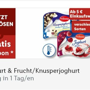 Gratis Joghurt mit der Lidl App ab 5 € Einkaufswert