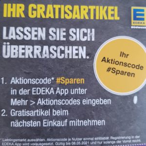 Gratisartikel in der EDEKA App mit dem Aktionscode