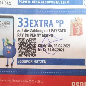 33 Extra Payback Punkte bei Zahlung mit Payback Pay bei Penny