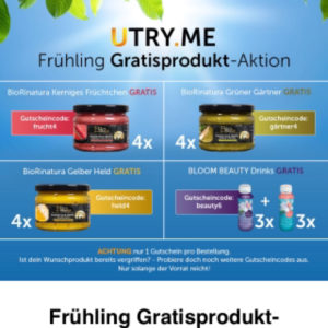 GRATIS 4x oder 6x Produkte bei Utryme