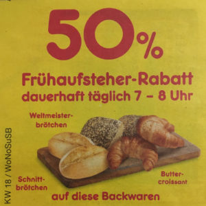 -50% auf Backwaren zw. 7-8 Uhr bei Netto