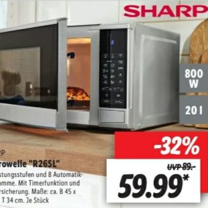 Sharp Mikrowelle R26SL / 800 W / 20 l / ab 17.05.21 bei LIDL