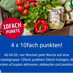 4 x 10-fach punkten bei Rewe mit Payback-Coupons bis 30.05.21