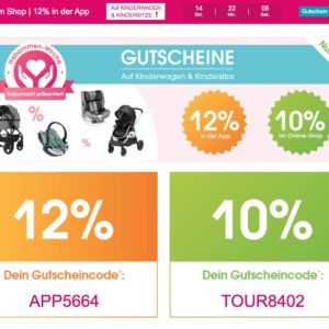 Babymarkt: 10% bzw. 12% Rabatt auf Kindersitze und Kinderwägen