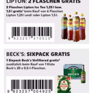 Gratis Zugabe Bier Becks Lipton Nivea Kaufland