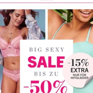 *15% Rabatt zusätzlich* zu den *50% Rabatt* im Sexy Sale für Member bei Hunkemöller