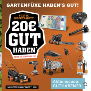 Fuxtec: 20€ Rabatt auf alles (ab 110€ MBW) - mit Beispielen