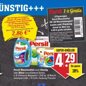 3 Packungen Persil Waschmittel kaufen, 1 Packung davon gratis bekommen! Nur bei Edeka Südwest