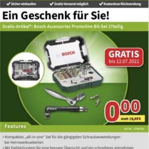 GRATIS &#034;Bosch Accessories Promoline 2607017392 Bit-Set&#034; (*27teilig*) bei Voelkner ab 69€ Einkauf