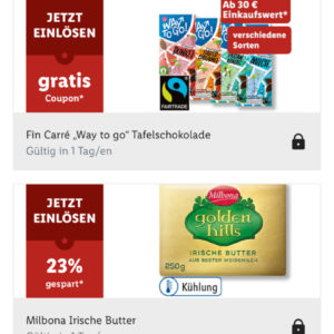 Lidl: Schokolade Fin Carre Way to Go gratis ab 30€ Einkaufswert