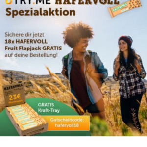 GRATIS Box Hafervoll Riegel Fruit Flapjack zu Bestellung im Wert von 24,90€ bei utryme