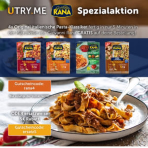 GRATIS 4x Rana Pastasets zur Bestellung bei utryme