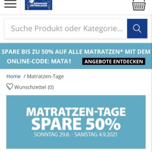 Matratzen-Tage im Dänischen Bettenlager: spare bis zu 50% auf Matratzen und 25% auf Lattenroste