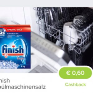 0,60€ Cashback auf Finish Spülmaschinensalz bei Marktguru App