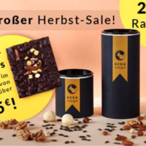 -20% &#043; Schokolade Gratis zu Bestellung KERNenergie MBW 40€