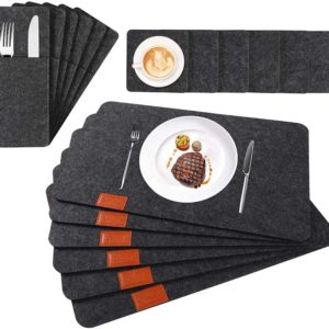 Platzset mit Glasuntersetzern und Bestecktaschen für 9,49€