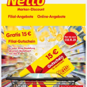 netto 15€ Gutschein für Filiale für 150€ Onlineeinkauf