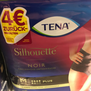 4€ Cashback Tena Silhouette Noir Slips