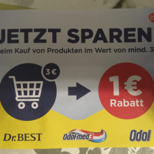 1€ Rabatt für Dr.Best Odolmed3 Odol bei 3€ MBW