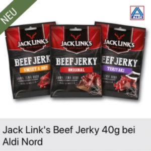 5x 1€ Rabatt auf Beef Jerky bei Aldi Nord über Coupies