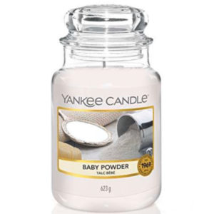 Yankee Candle Duftkerze im Glas (groß), Baby Powder, 150 Stunden Brenndauer, für 19,99€ 🕯️