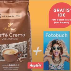 10 Euro Fotobuchgutschein auf vielen Tchibo Kaffeebohnen 1kg Pack ( ganze Bohnen )