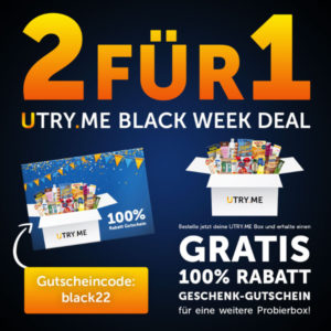 Blackweek bei UTry.Me - 2 Boxen zum Preis von 1 Box (24,90€ inkl. Versand)