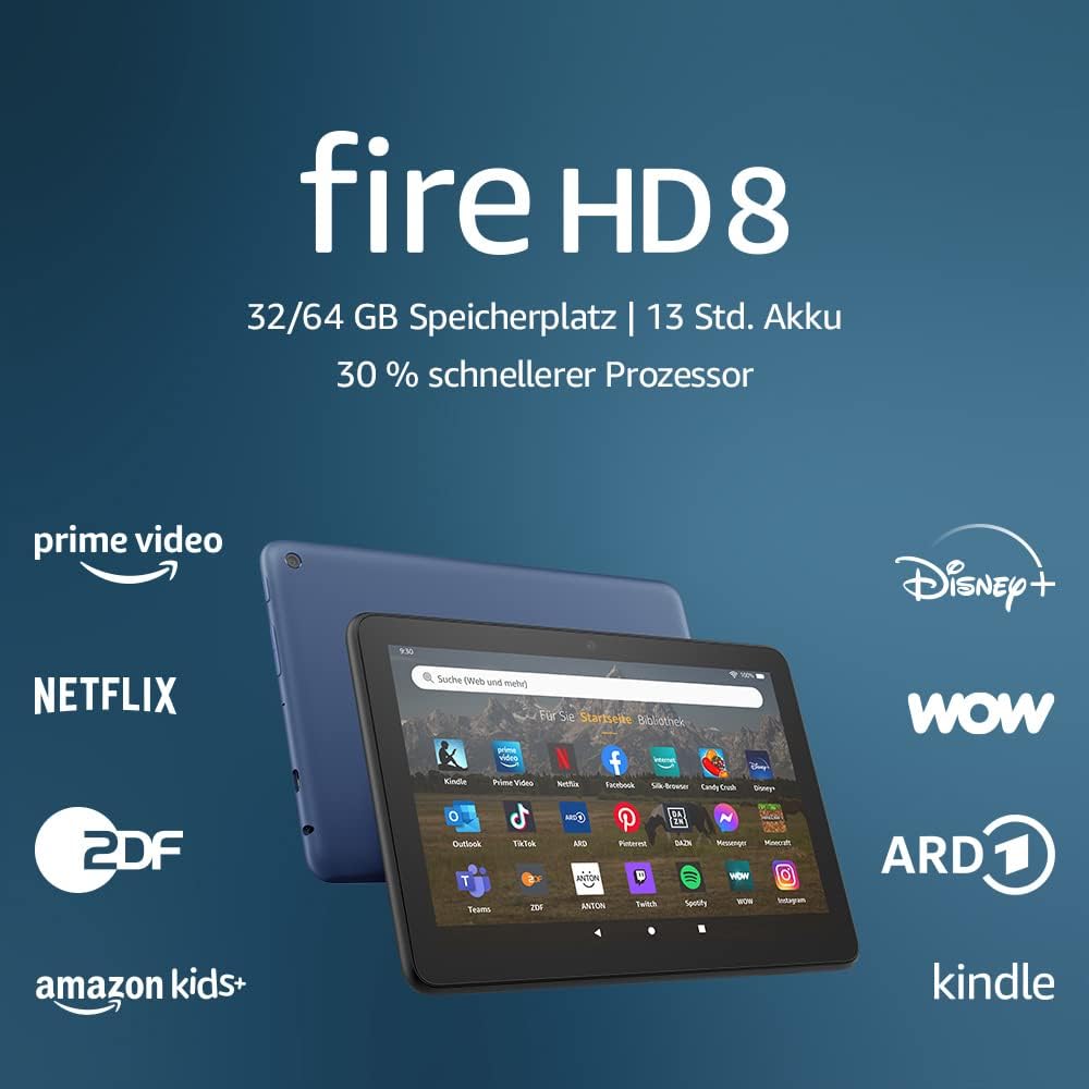 Thumbnail 💁‍♂️ Amazon Fire HD 8 Tablet (64GB, mit Werbung) für 69,99€ (statt 94€)