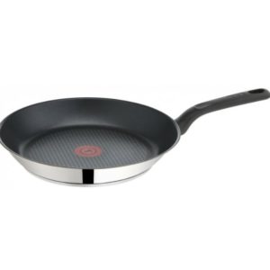 Tefal C70106 Duetto Induktion Bratpfanne 28 cm, Edelstahl mit Antihaftbeschichtung, Induktionsherd geeignet, Genieteter ergonomischer Edelstahlgriff