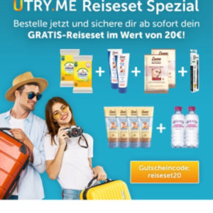 gratis Reiseset Kosmetik Getränke zu Bestellung bei utryme