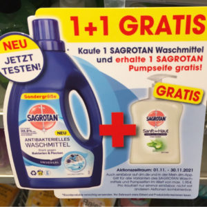 gratis Sagrotan Pumpseife zu Waschmittel antibakteriell bei DM