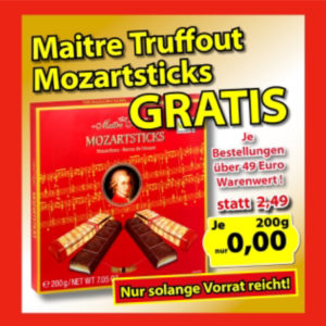 Mozartsticks gratis zu Bestellung ab 49€ MBW