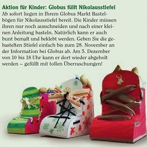 GRATIS Nikolausstiefel kostenlos füllen lassen bei Globus