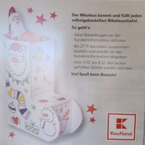 GRATIS Nikolausstiefel bei Kaufland füllen lassen &#043; Schritt-für-Schritt-Bastelanleitungen