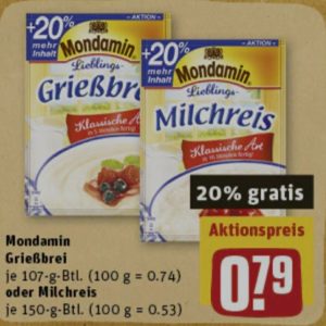 Mondamin Milchreis durch marktguru für effektiv 0,49€